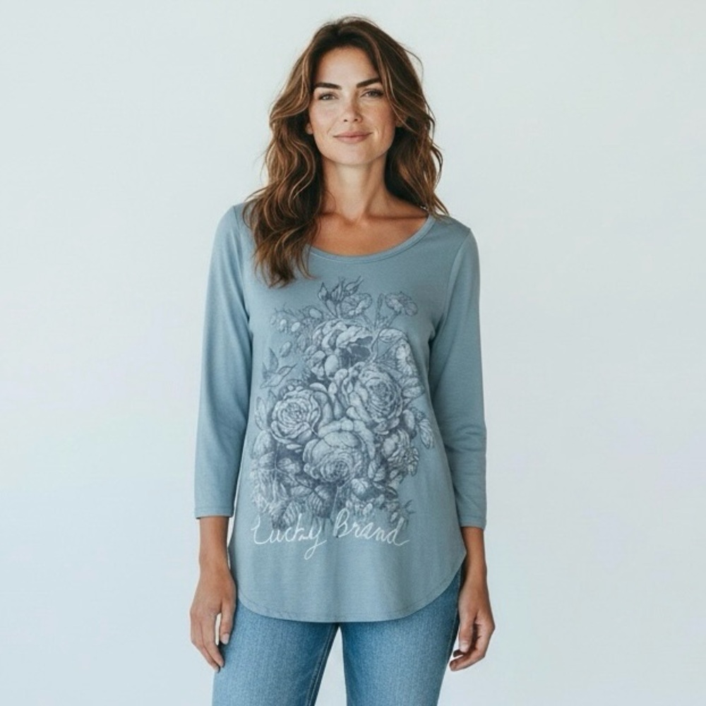 Lucky Brand Floral Graphic Long Sleeve Tee